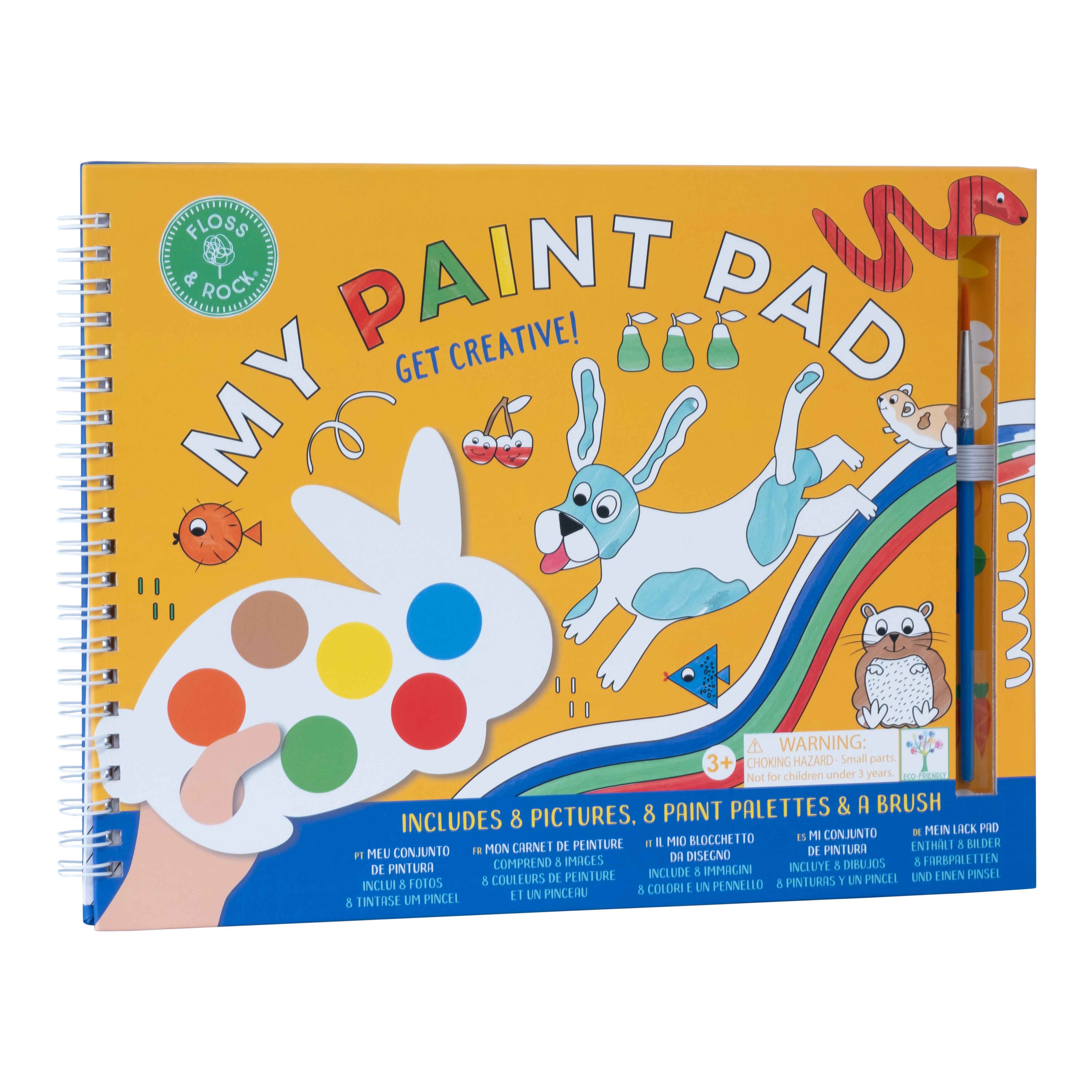 Carte de colorat cu acuarele, My Paint Pad Pets, 3 ani+, Floss & Rock