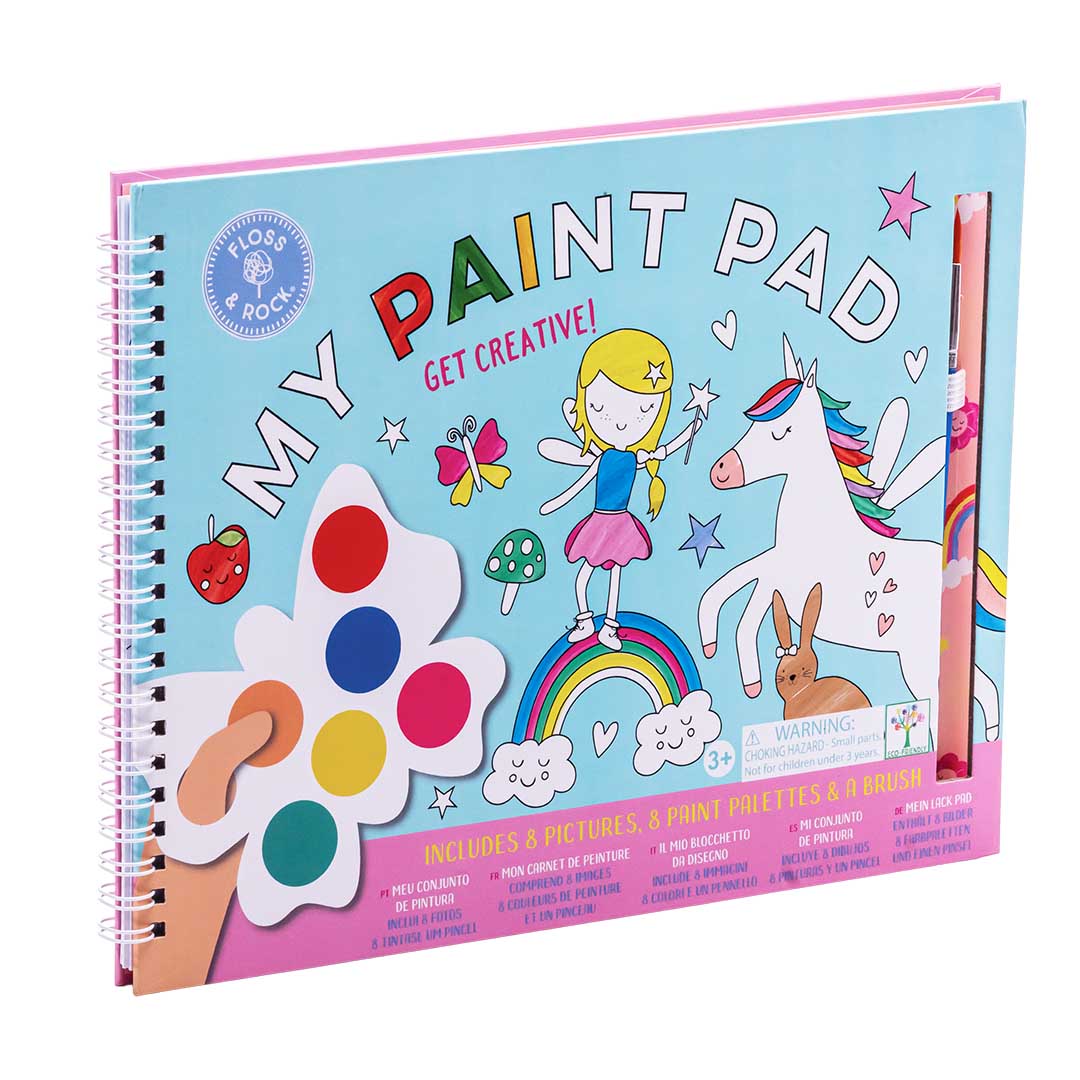 Carte de colorat cu acuarele, My Paint Pad Rainbow Fairy, 3 ani+, Floss & Rock