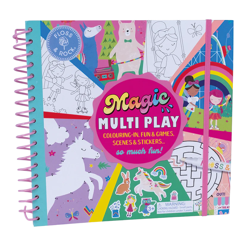 Caiet de activitati reutilizabil, Magic Multi Play Rainbow Fairy, 3 ani+, Floss & Rock