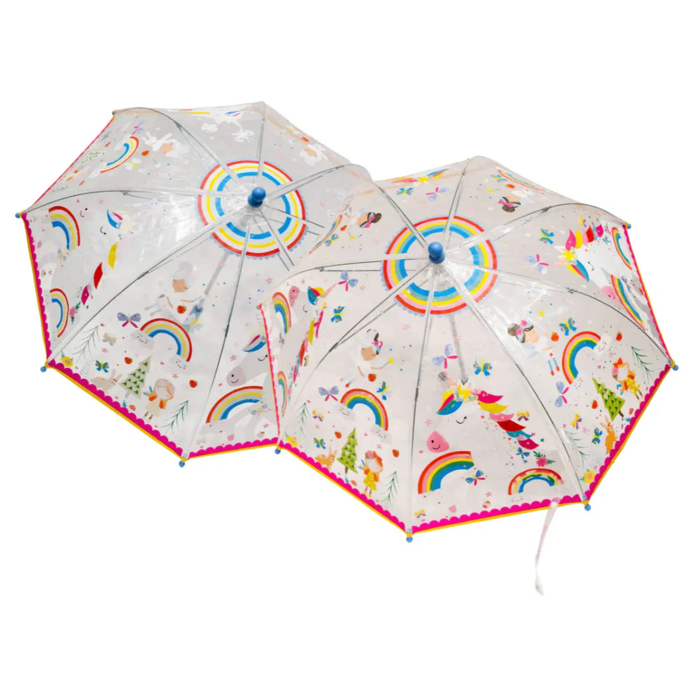 Umbrela transparenta pentru copii, in culori schimbatoare Rainbow Fairy, 3 ani+, Floss & Rock