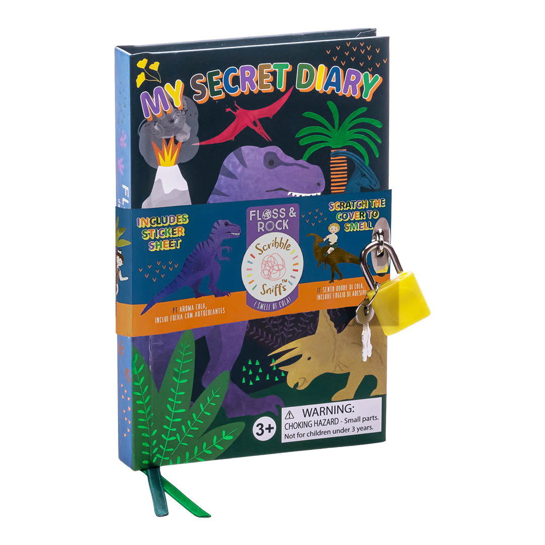 Jurnal parfumat cu lacat, My Scented Secret Dino, 3 ani+, Floss & Rock