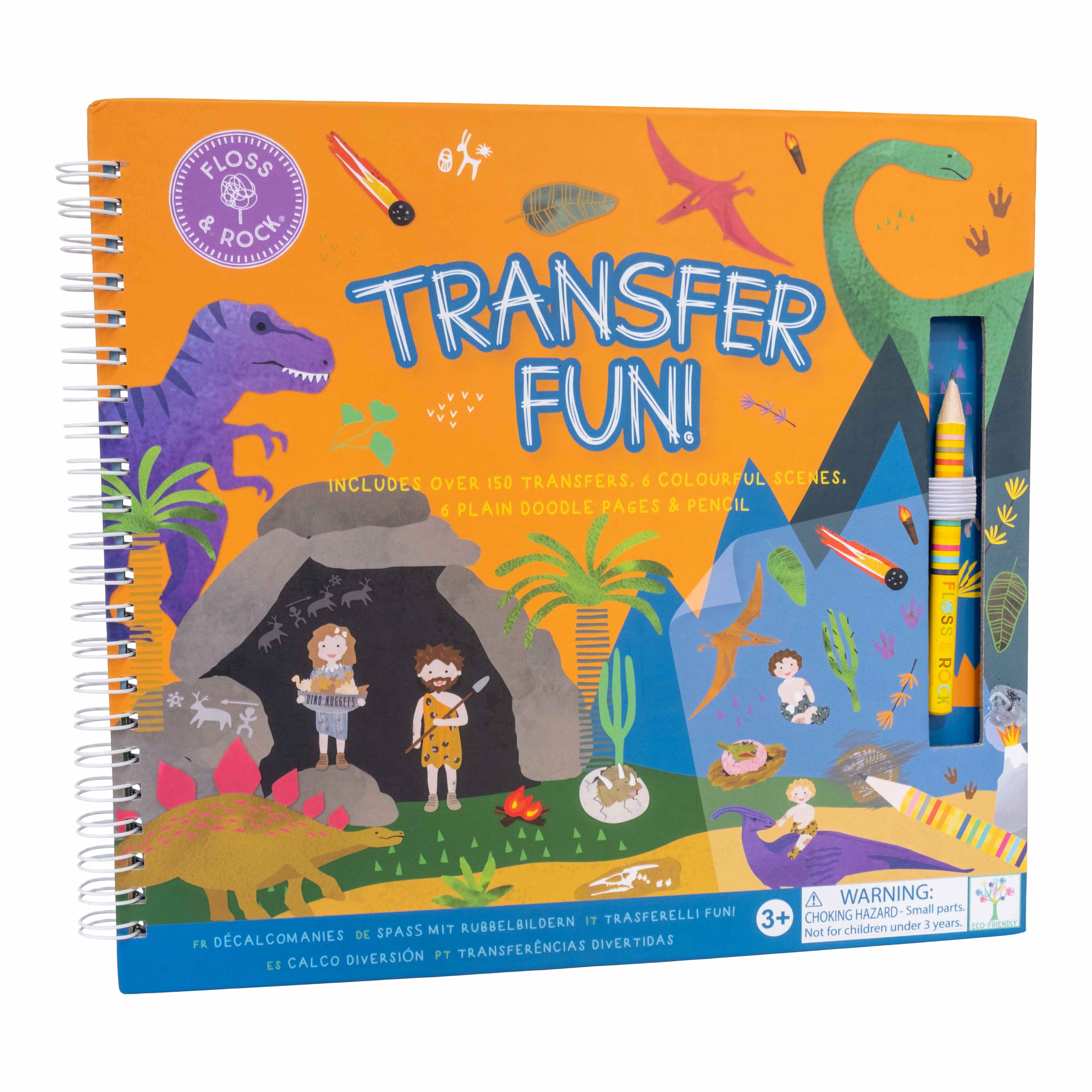 Caiet de activitati Transfer Fun Dino, 3 ani+, Floss & Rock