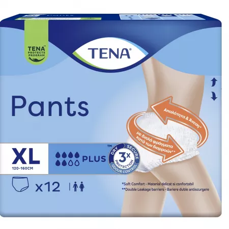 Scutece tip chilot pentru adulti Pants Plus, XL, 12 bucati, Tena