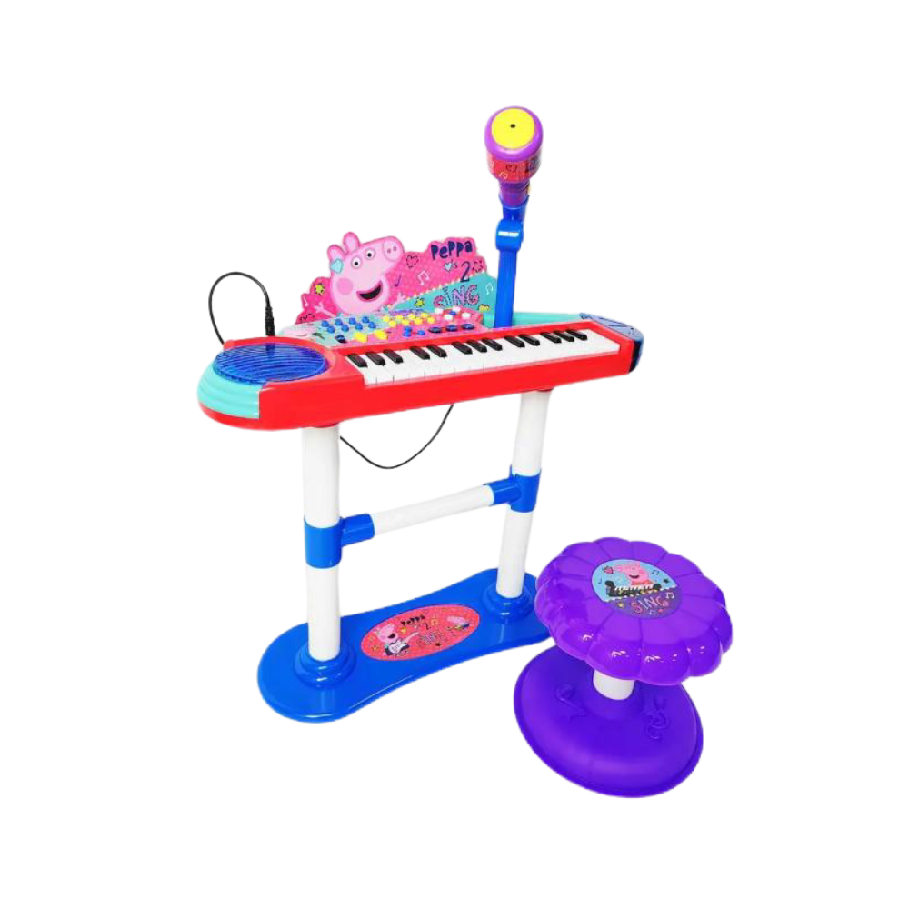 Keyboard electronic cu microfon si scaunel, + 3 ani, Peppa Pig