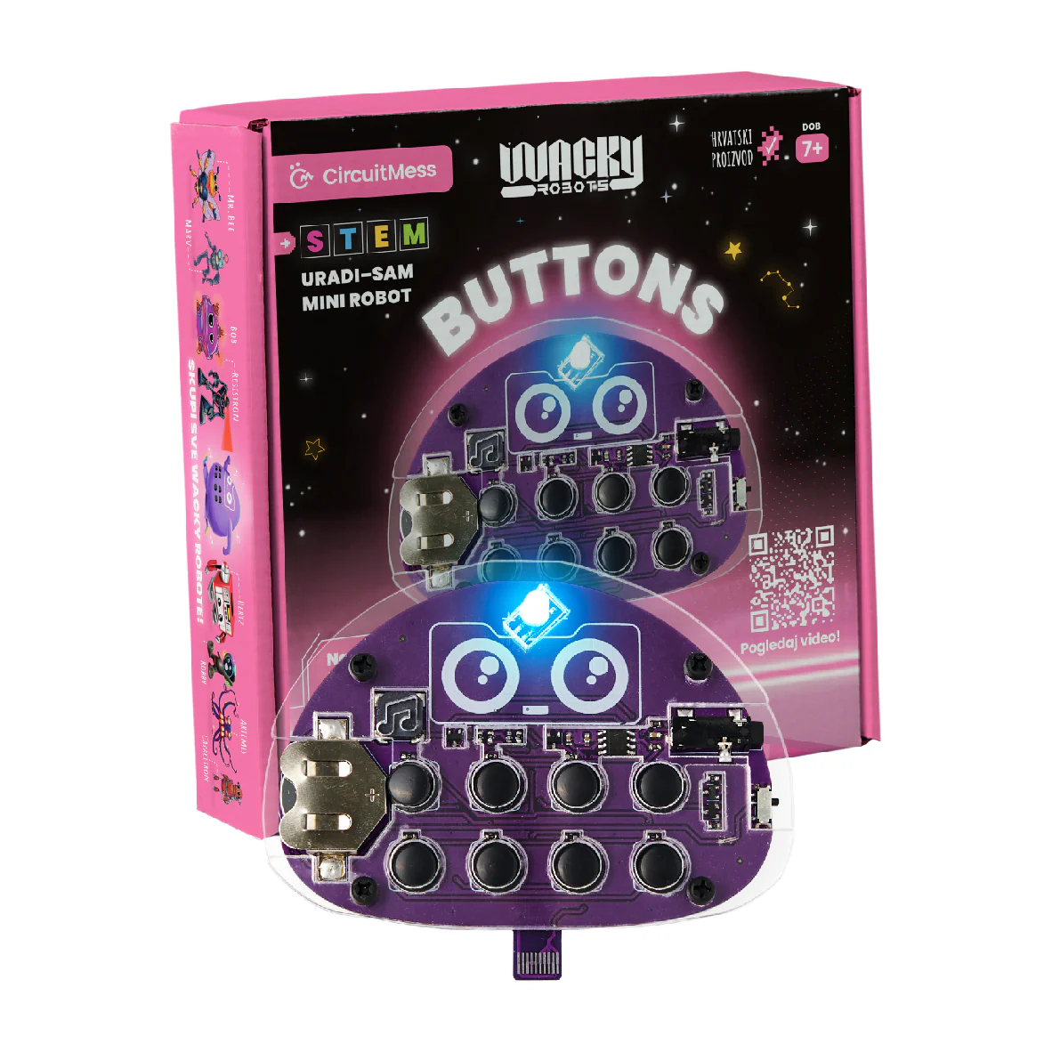 Kit robotica Stem Wacky Robots, 7+ ani, Buttons, CircuitMess