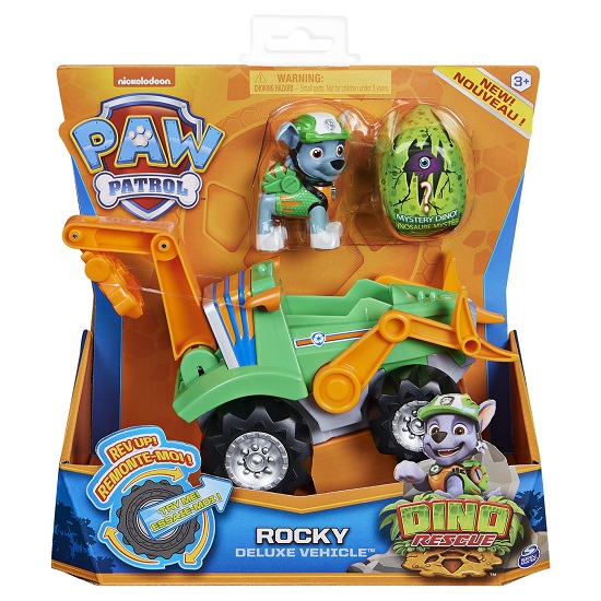 Patrula Catelusilor Set Vehicul cu Catelus Rocky si Figurina Dino Surpriza, Nickelodeon
