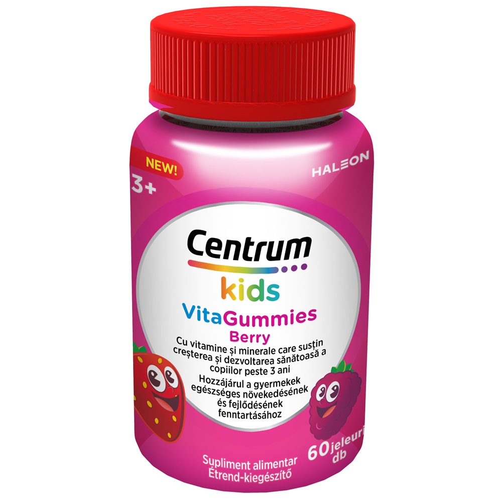 Centrum Kids VitaGummies Berry, + 3 ani, 60 jeleuri, Haleon