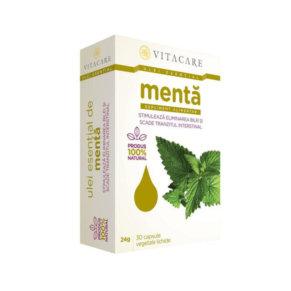 Ulei esential de Menta, 30 capsule, Vitacare