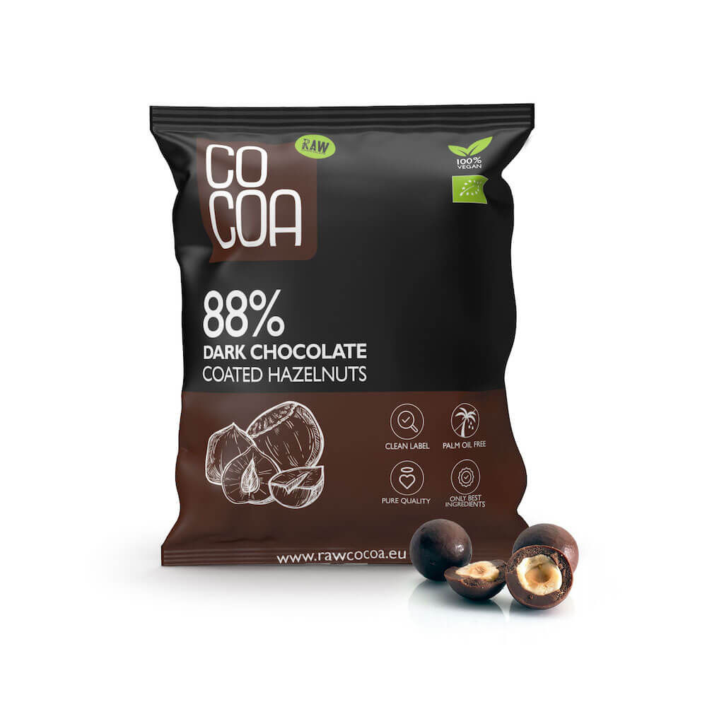 Alune in ciocolata neagra 88% Bio, 70 g, Cocoa