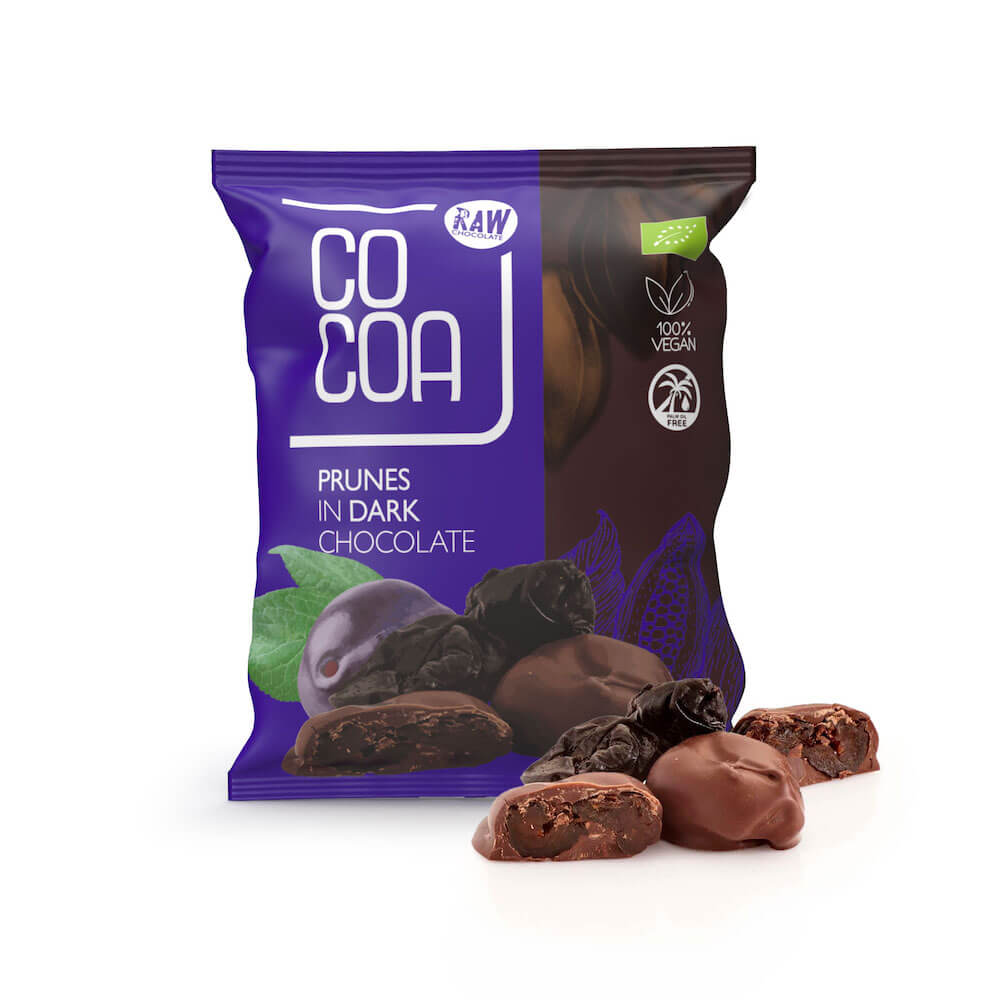 Prune in ciocolata Bio, 70 g, Cocoa