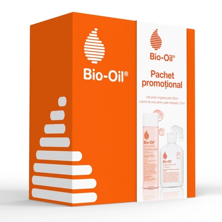 Pachet Ulei pentru ingrijirea pielii + Lotiune de corp, 200 ml + 175 ml, Bio Oil