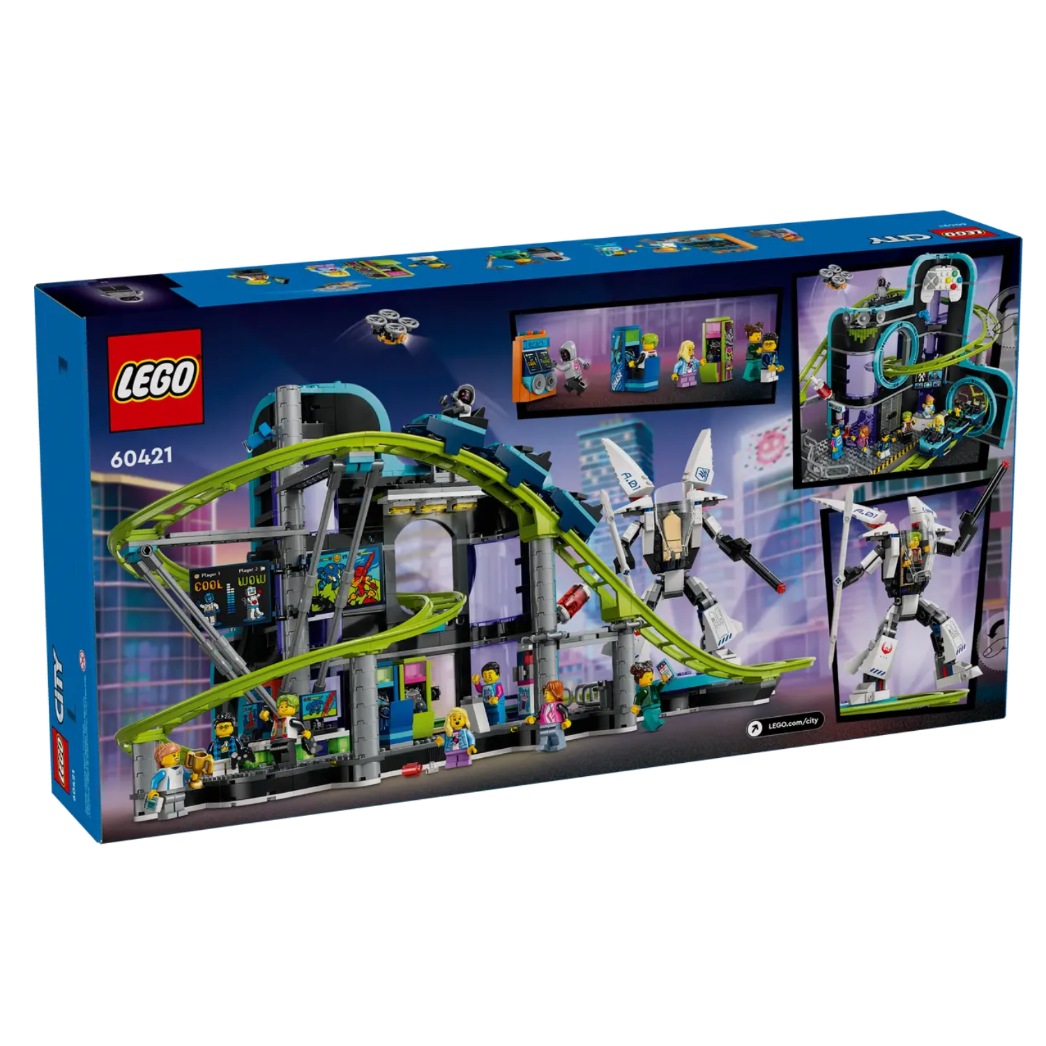 Parc cu Roller-Coaster lumea robotilor City, 8+ ani, 60421, Lego