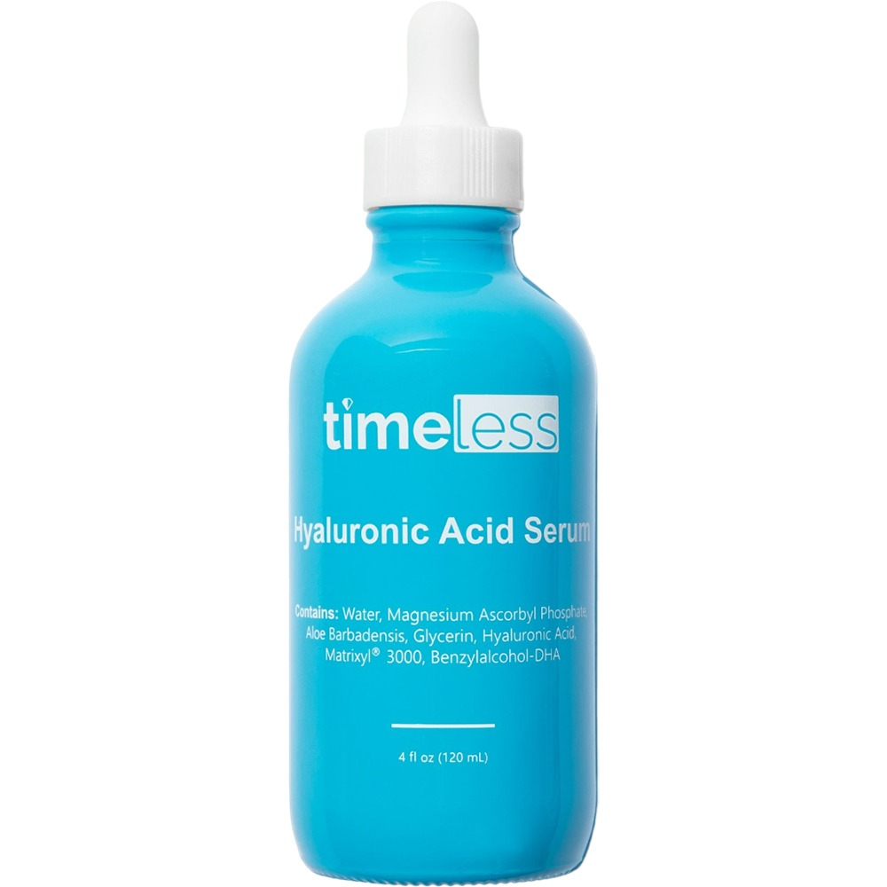 Serum de fata cu efect iluminator si hidratant Hyaluronic Acid + Vitamin C, 120 ml, Timeless Skin Care