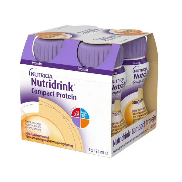 Nutridrink compact protein cu aroma de ghimbir tropical picant, 4 x 125 g, Nutricia