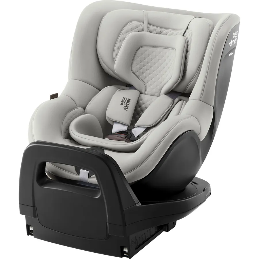 Scaun auto rotativ pentru copii cu baza inclusa Dualfix Pro M i-Size, 61-105 cm, Lux Linen Grey, Britax