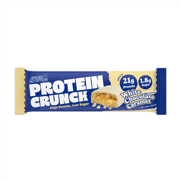 Baton proteic cu ciocolata alba si caramel Protein Cunch, 62 g, Applied Nutrition