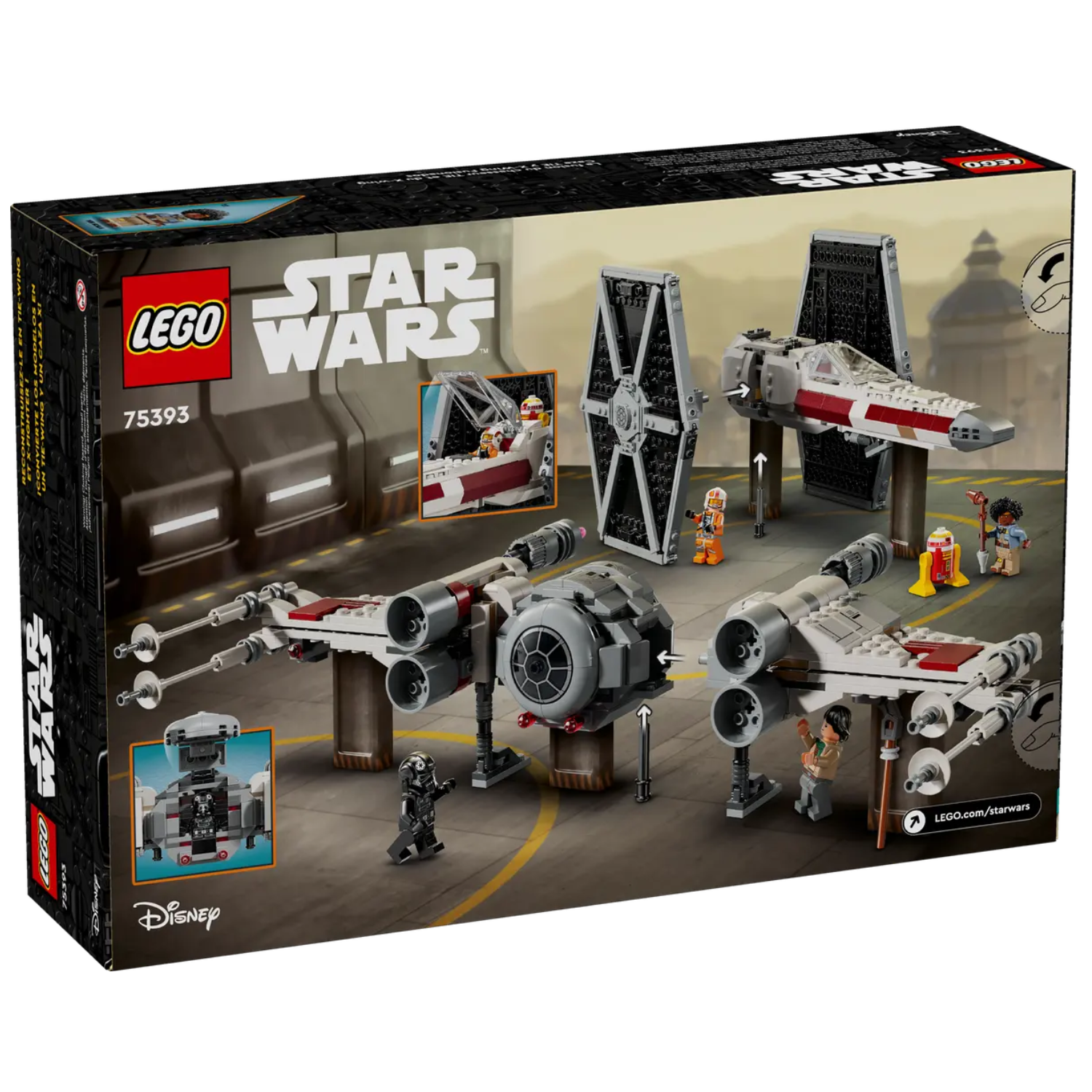 Hibrid Tie Fighter si X-Wing, 9+ ani, 75393, Lego Star Wars