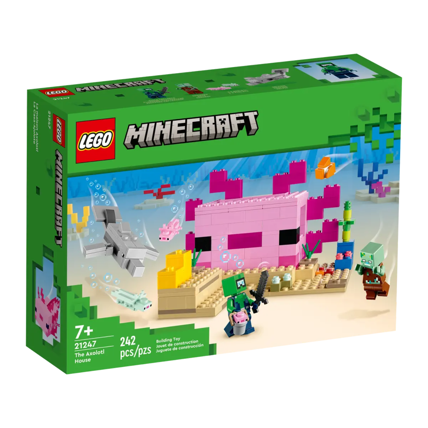 Casa Axolotl, 7+ ani, 21247, Lego Minecraft