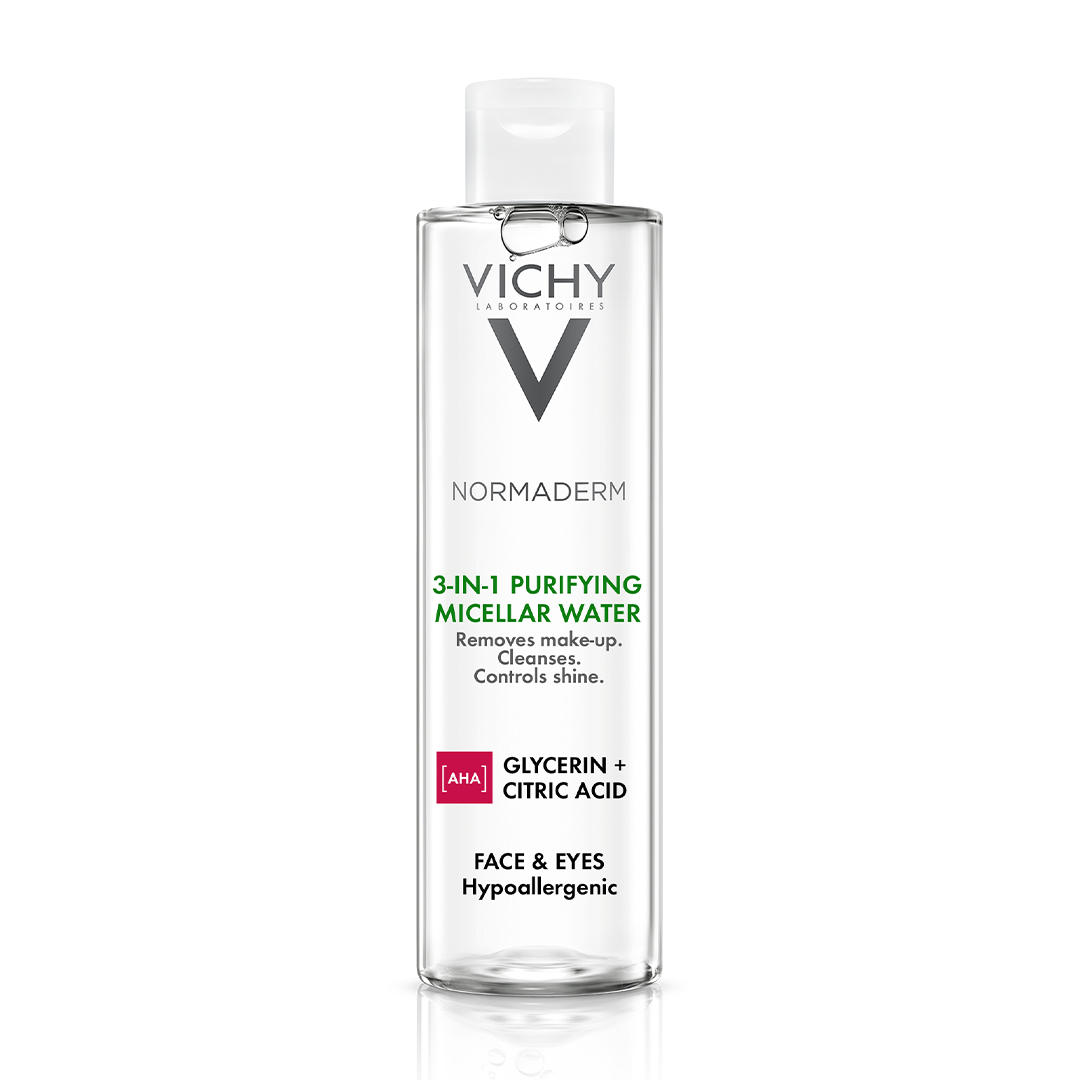 Apa micelara pentru demachiere ten sensibil, gras sau cu tendinta acneica Normaderm, 200 ml, Vichy