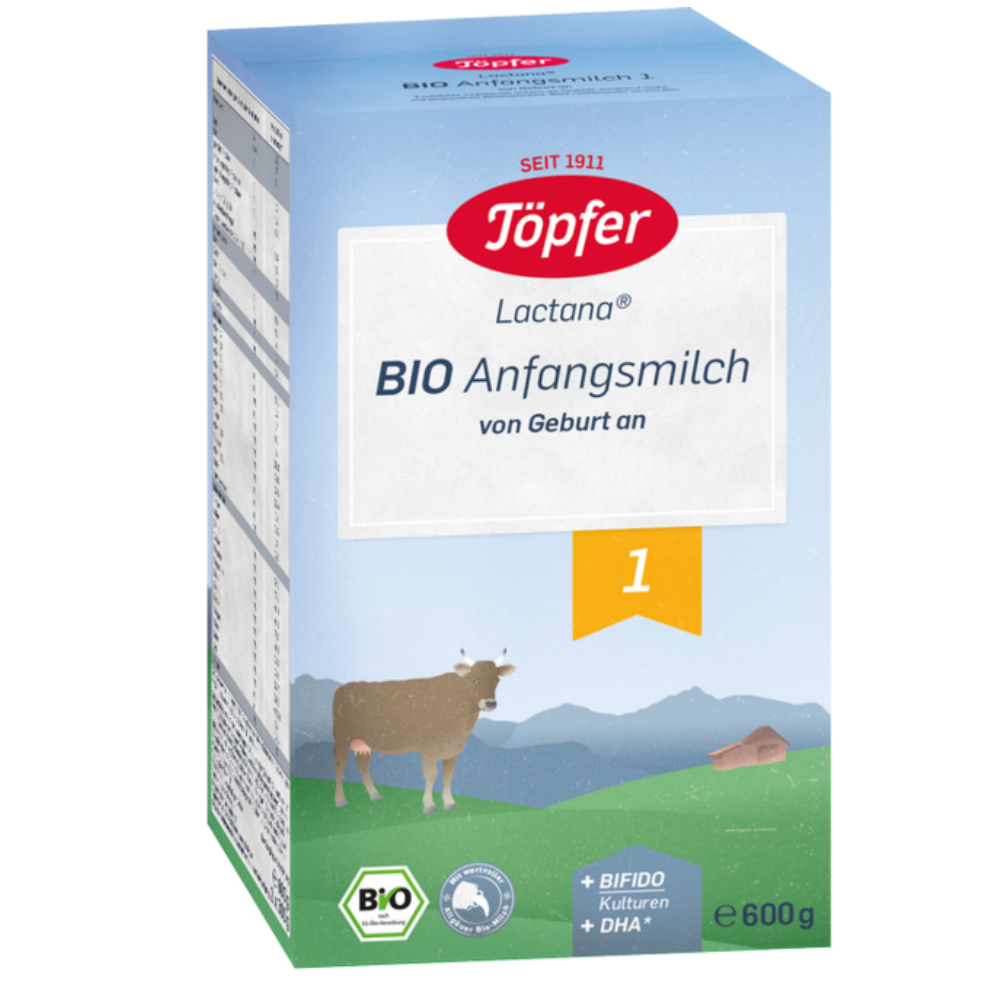 Lapte praf Bio 1 Lactana, + 0 luni, 600 g, Topfer