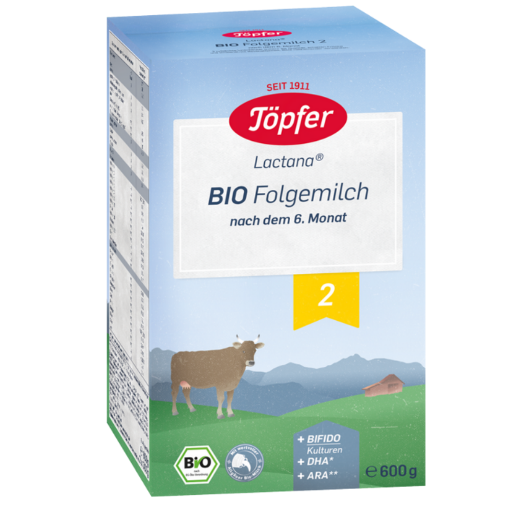 Lapte praf Bio 2 Lactana, +6 luni, 600 g, Topfer