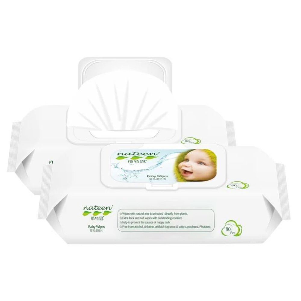 Servetele umede biodegradabile Baby Wipes, 80 bucati, Nateen