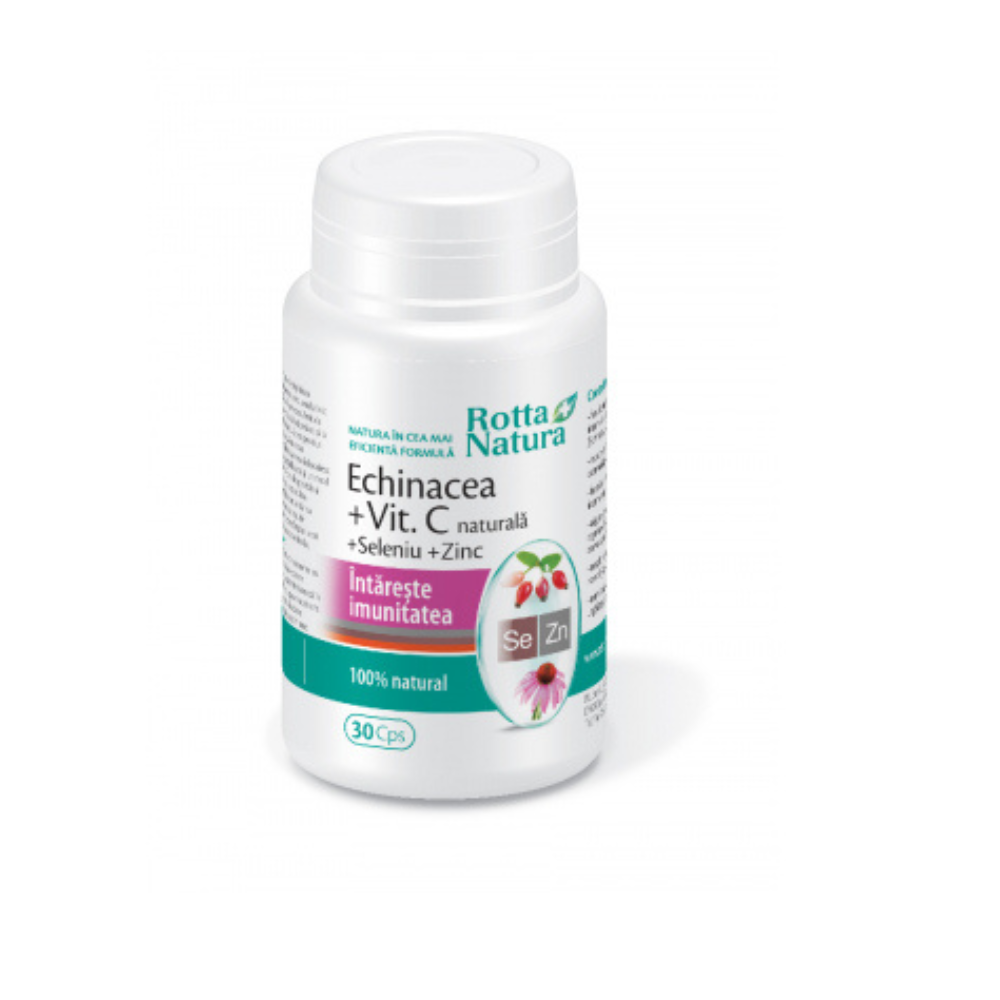 Echinacea, Vitamina C, Seleniu si Zinc, 30 capsule, Rotta Natura