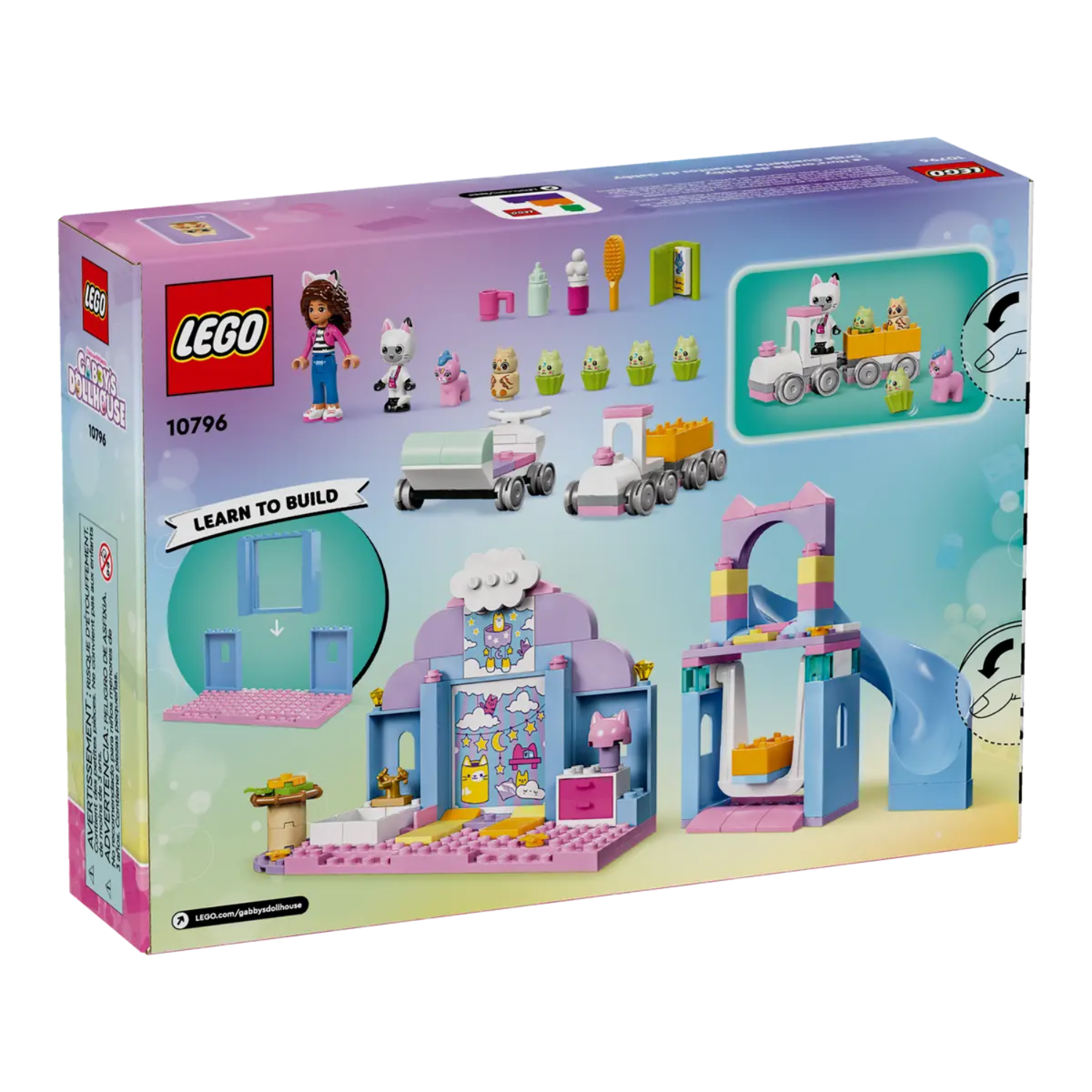 Urechea cu Pisi-Cresa a lui Gabby, 4+ ani, 10796, Lego Gabbys Dollhouse