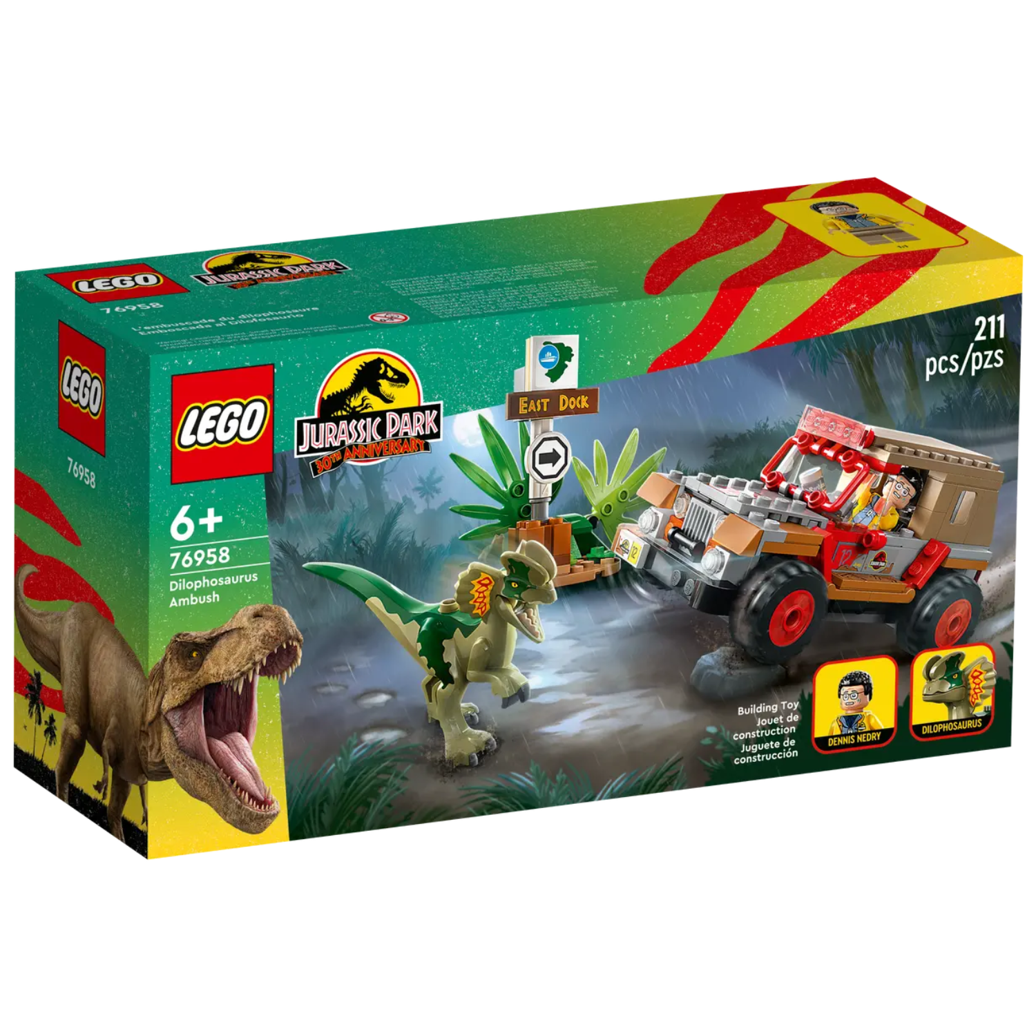 Ambuscada asupra unui Dilophosaurus, 6+ ani, 76958, Lego Jurassic World