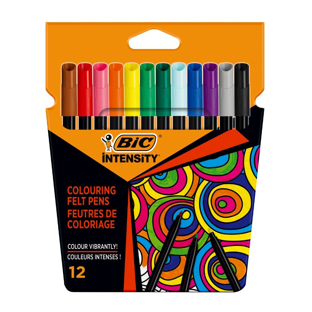 Markere de colorat P/12 Intensity, 12 buc, Bic