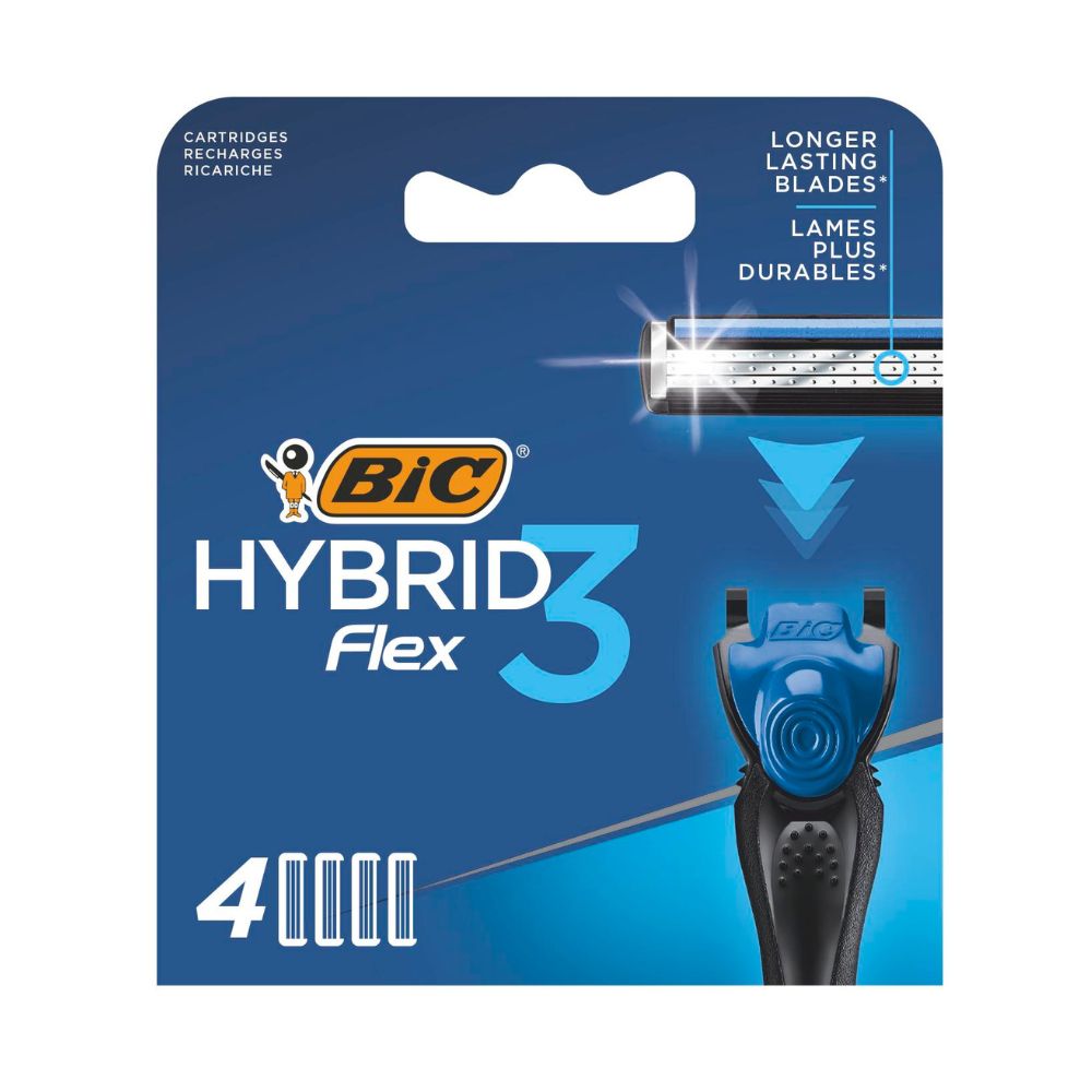 Rezerve aparat de ras pentru barbati Hybrid Flex3, 4 buc, Bic