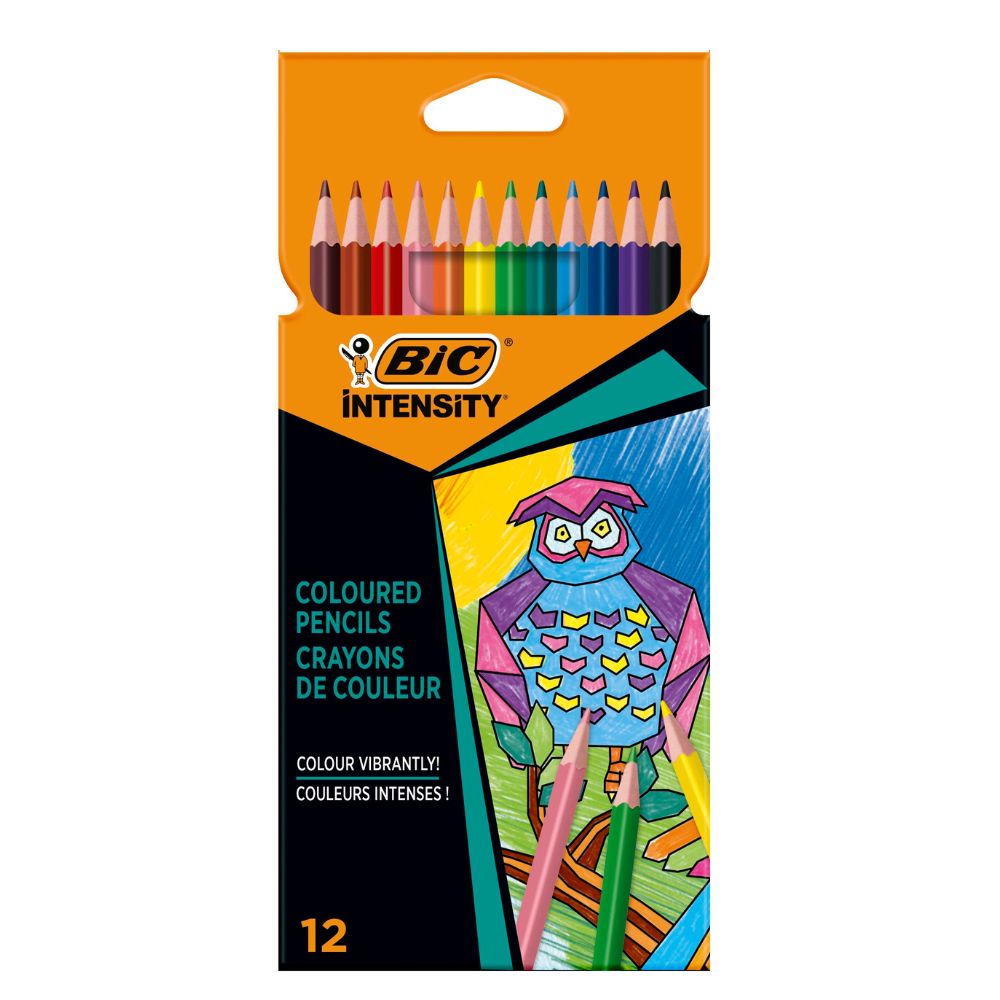 Creioane colorate Intensity, 12 buc, Bic