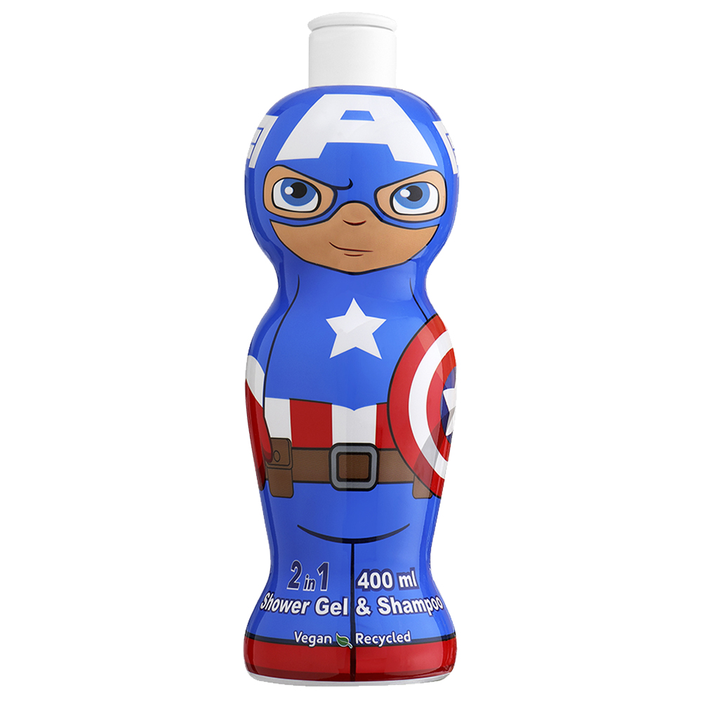 Gel de dus si sampon Captain America 1D, +3 ani, 400 ml, Air Val