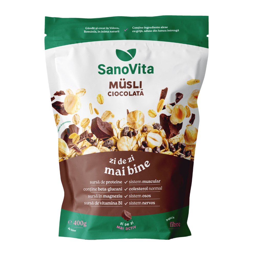 Musli cu ciocolata, 400 g, Sanovita