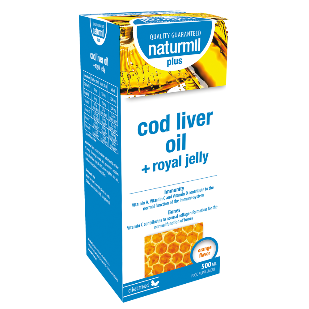 Ulei din ficat de cod cu Royal Jelly, 500 ml, Dietmed