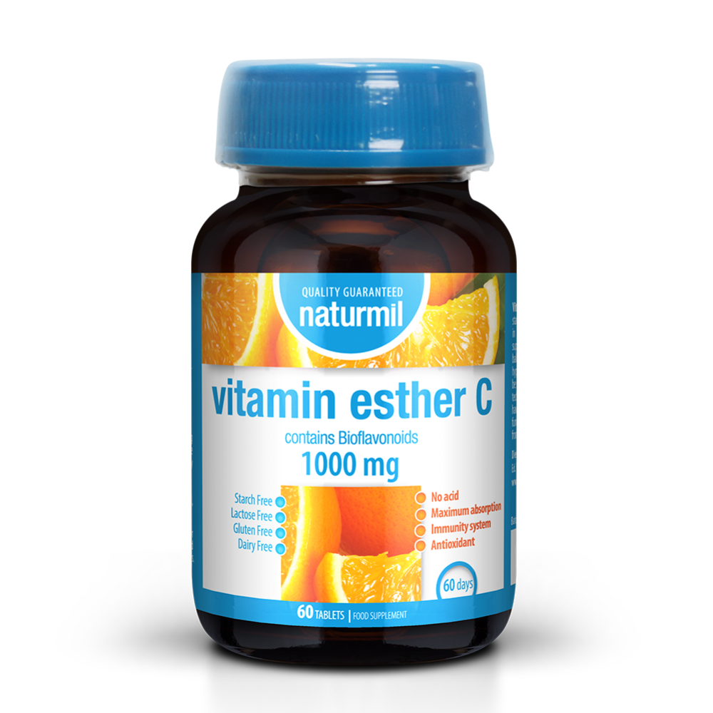 Vitamina C Esther Naturmil, 1000 mg, 60 tablete, Dietmed : Bebe Tei