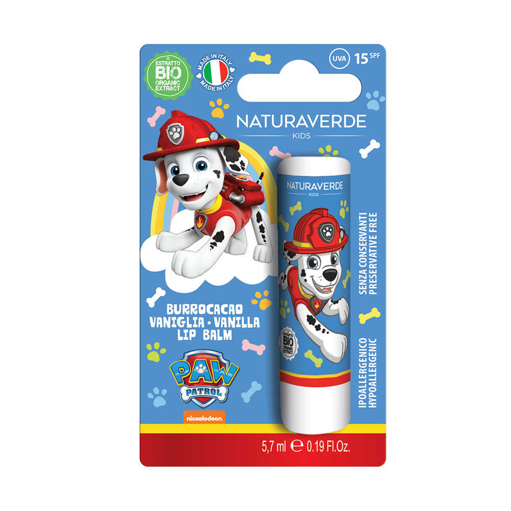 Balsam de buze cu aroma de vanilie Paw Patrol, +3 ani, 5.7 ml, NaturaVerde