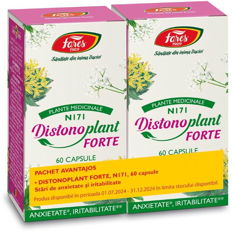 Pachet Distonoplant Forte, N171, 2x60 capsule, Fares