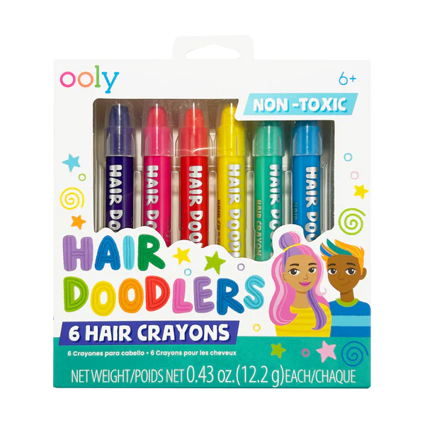 Creioane colorate pentru par Hair Doodlers, +6 ani, 6 bucati, Ooly