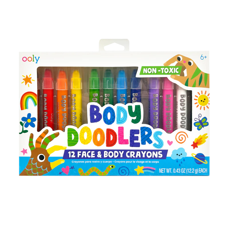 Creioane pictura pentru fata si piele Body Doodlers, +6 ani, 12 bucati, Ooly