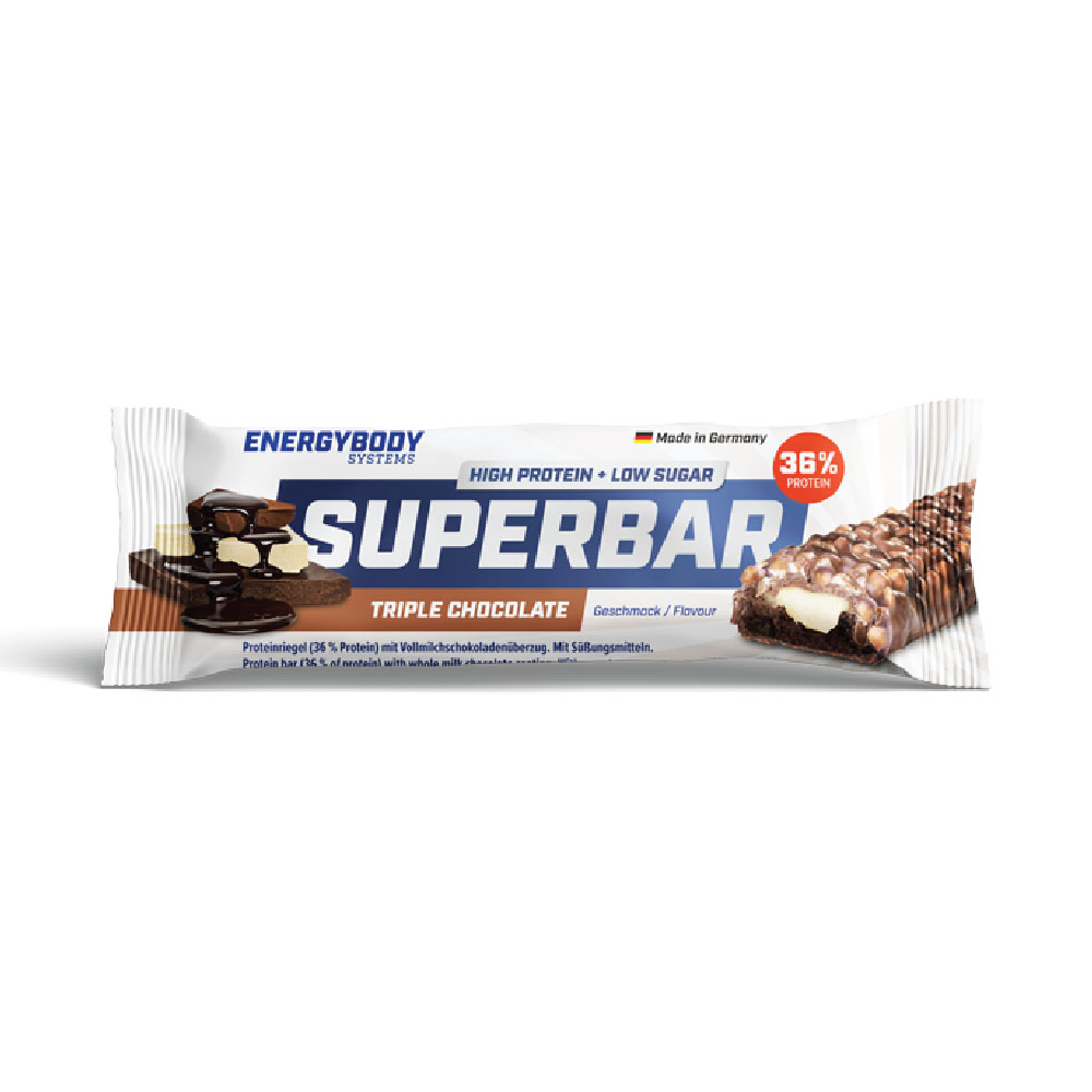 Baton proteic, Tripple Chocolate, 50 g, Superbar