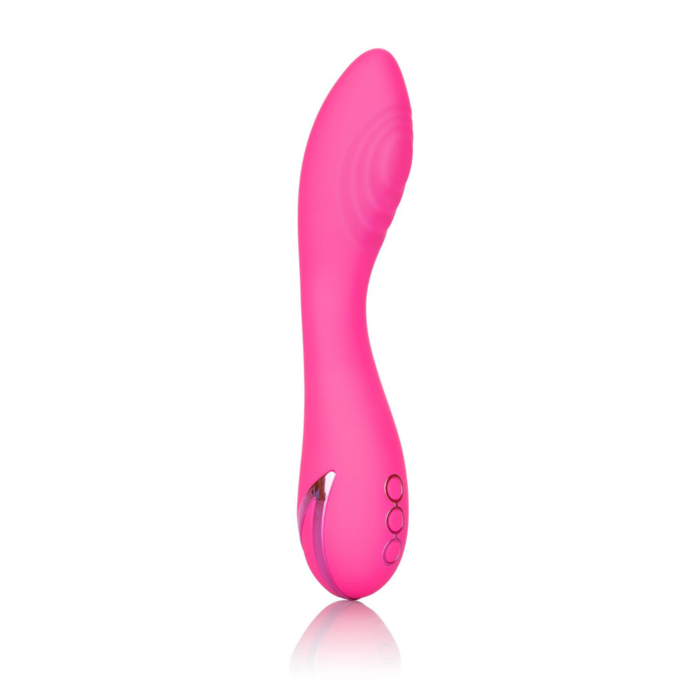 Vibrator din silicon Surf City Centerfold, 10 functii de vibratie, Roz, California Dream