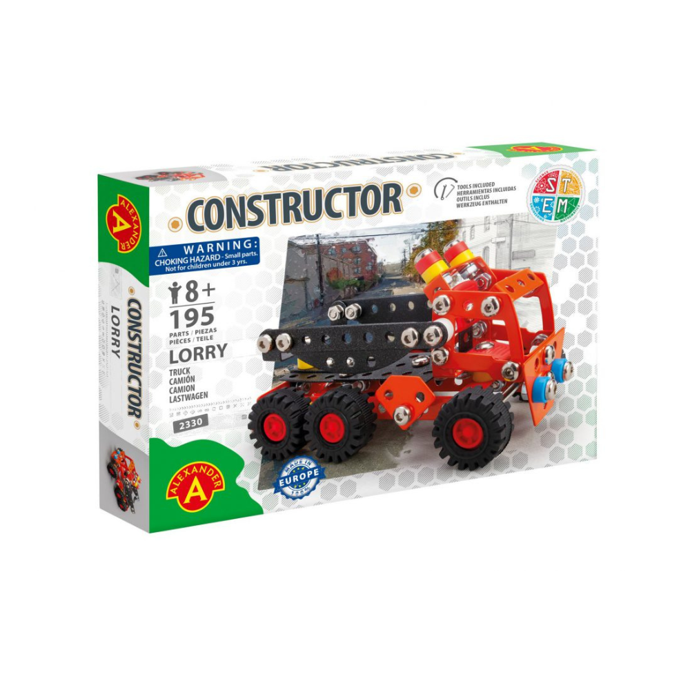 Joc de constructie Camion Lorry Constructor, 195 piese, + 8 ani, Alexander Toys