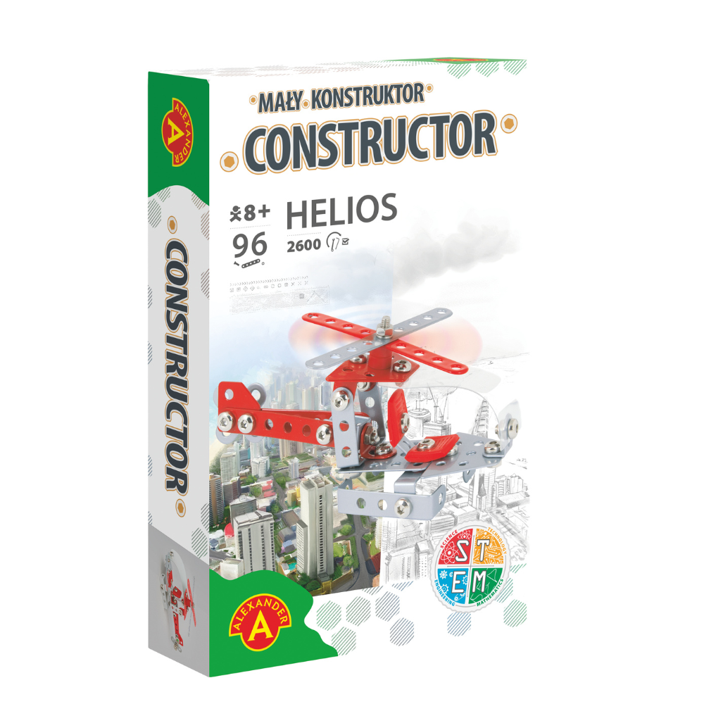 Joc de constructie Elicopter Helios Constructor, 97 piese, + 8 ani, Alexander Toys