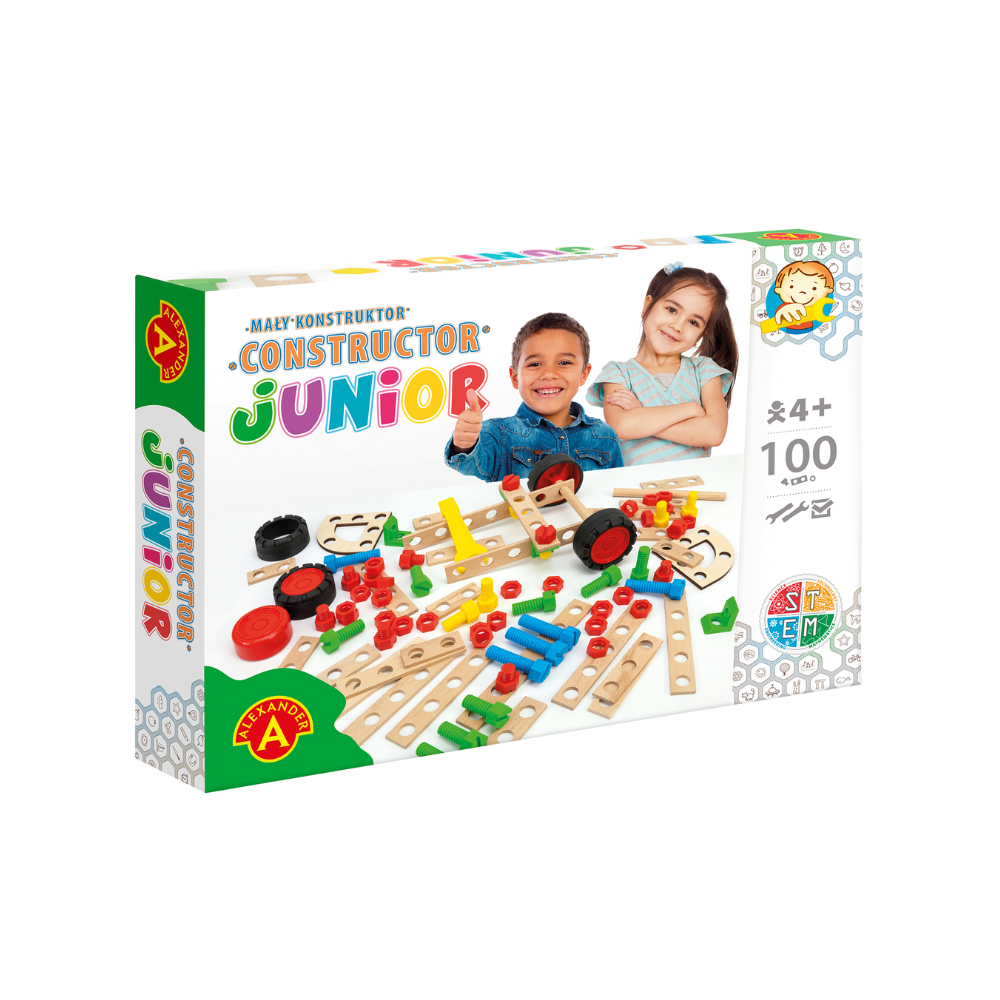 Joc de constructie Constructor Junior, 100 piese, + 4 ani, Alexander Toys