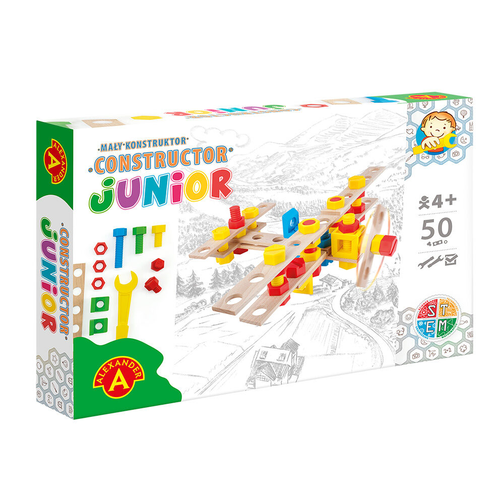 Joc de constructie Aeroplane Constructor Junior, 50 piese, + 4 ani, Alexander Toys