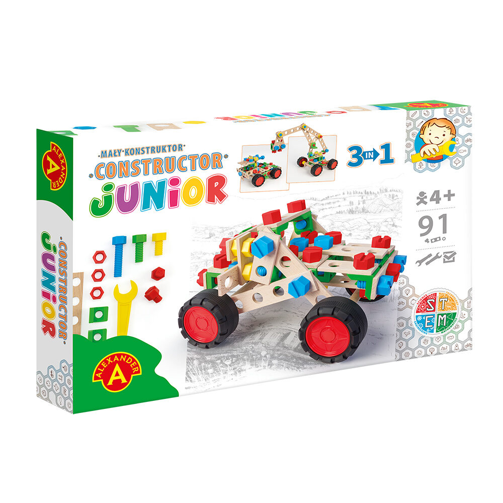 Joc de constructie Off Road Vehicle Constructor Junior, 91 piese, + 4 ani, Alexander Toys