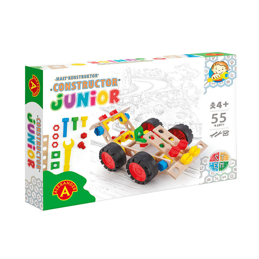 Joc de constructie Race Car Constructor Junior, 55 piese, + 4 ani, Alexander Toys