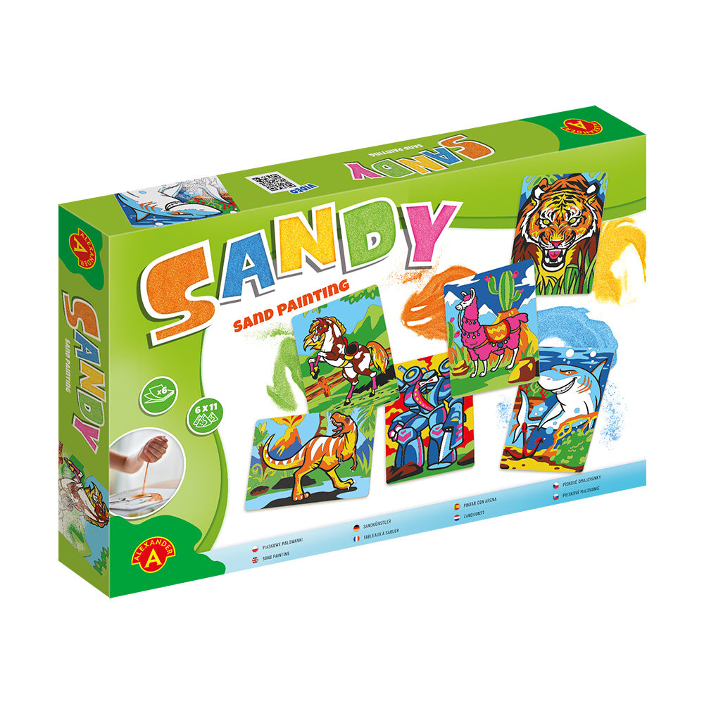 Set de pictura cu nisip Tigru Sandy, 34 piese, + 6 ani, Alexander Toys