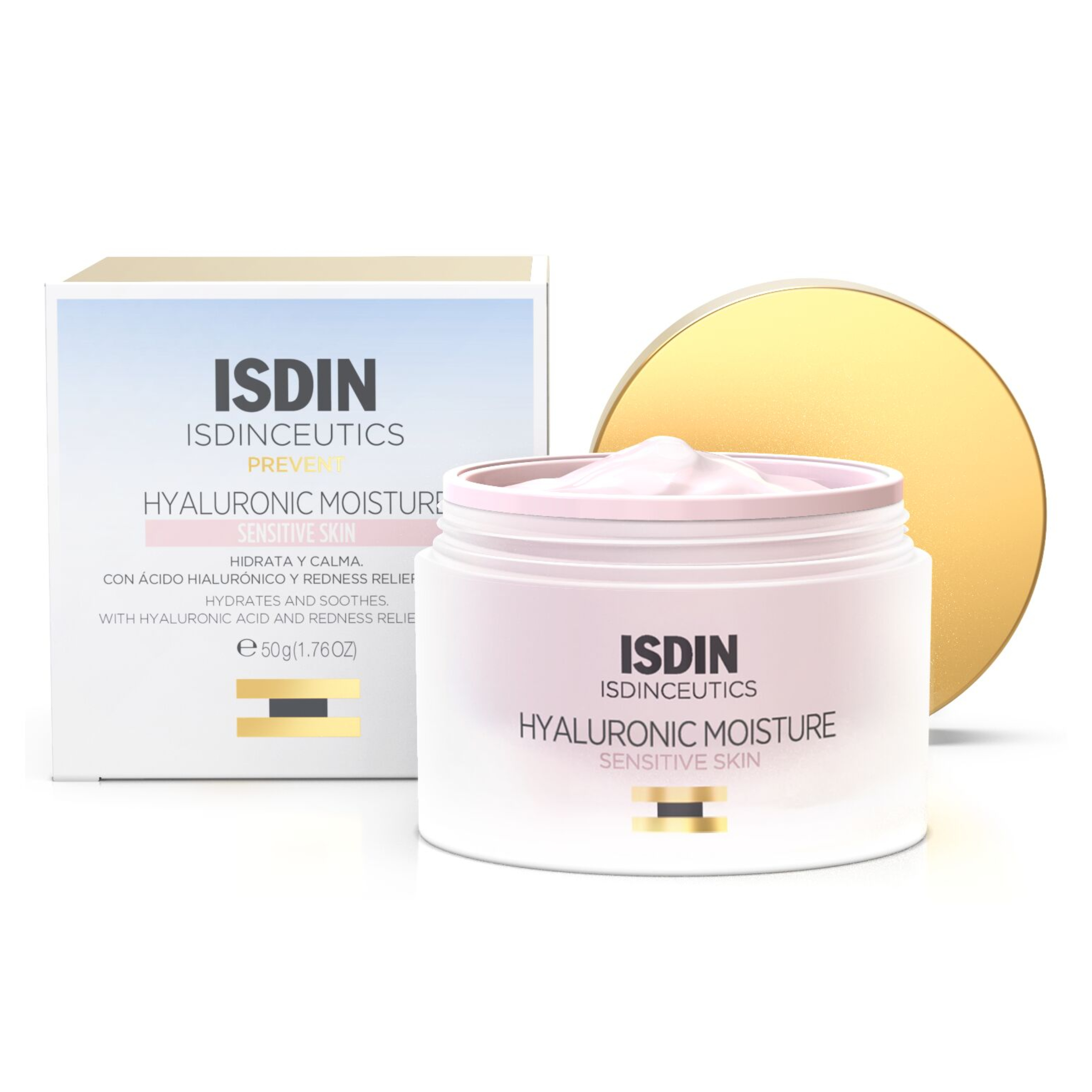 Crema hidratanta cu acid hialuronic pentru ten sensibil Isdinceutics, 50 g, Isdin